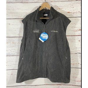 Columbia Fleece Vest Mens XXL Gray Full Zip Outdoors Hiking Casual New Tucker